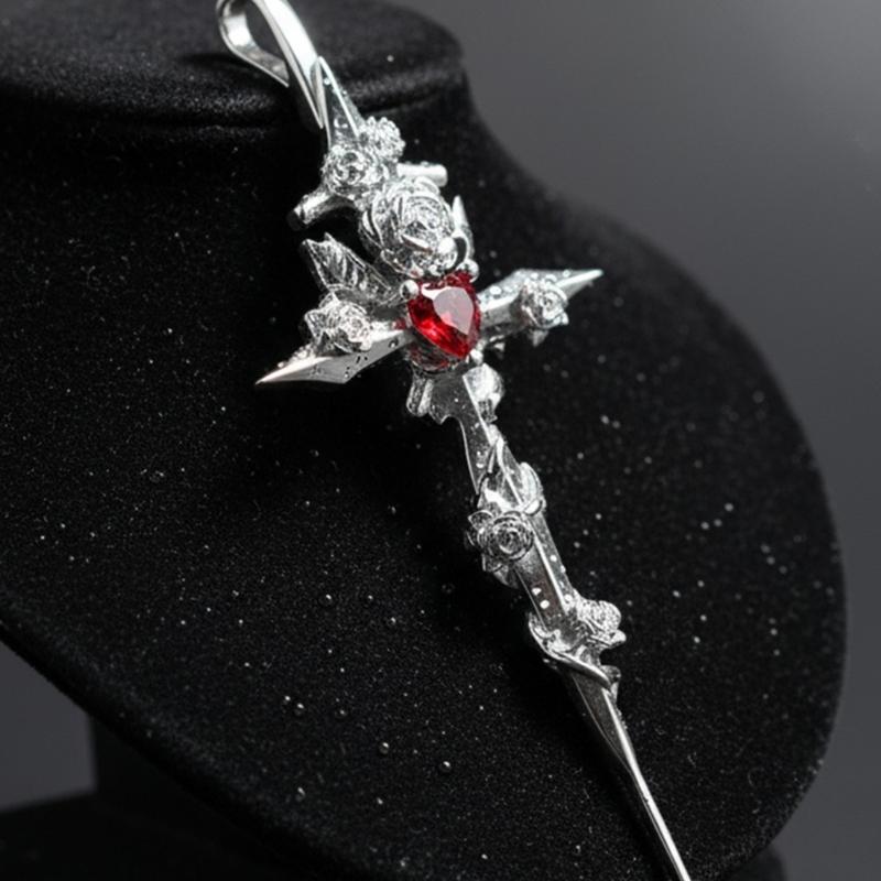 Rose Thorns Heart Stud Piercing Ear Cuff Needle Party Wear Earring for Trendy Women Music Festival Accessories