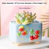 Hand-painted Ceramic Succulent Flower Pot Home Creative and Cute Flowerpot Fruit-shaped Square-mouthed Plant Small Flower Pot