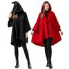 Halloween Adult Sleeve Red and Black Cloak Little Red Riding Hood Medieval Wizard Robe Grim Reaper Costume