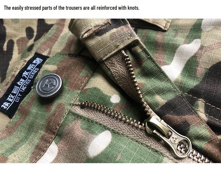 Men's Slim Fit Military Camouflage Tactical Joggers - Multi-Pocket Outdoor Training and Workwear Pants for Spring and Autumn