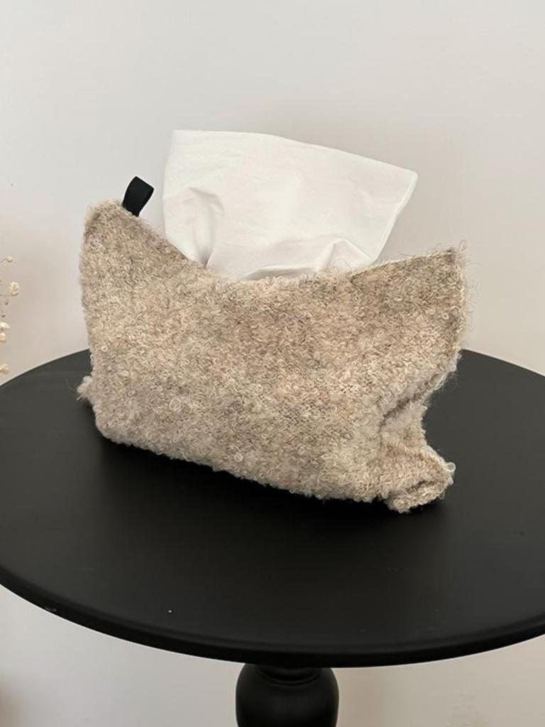 Nordischer Stil Wolle Gestrickt Taschentuchbox Auto Innenraum Dekoration Heimdeko Milchweiß Stoff Taschentuchhalter Hängende Tasche