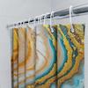 Vibrant Modern Bath Shower Curtain Geode Marble Print In Blue And Gold For Bathroom Decor