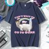 Cant Wait To Go To Work Funny Cat Meme T Shirt Unisexs Womens Vintage Gothic Rock Punk Short Sleeve Hip Hop Oversized Tshirt