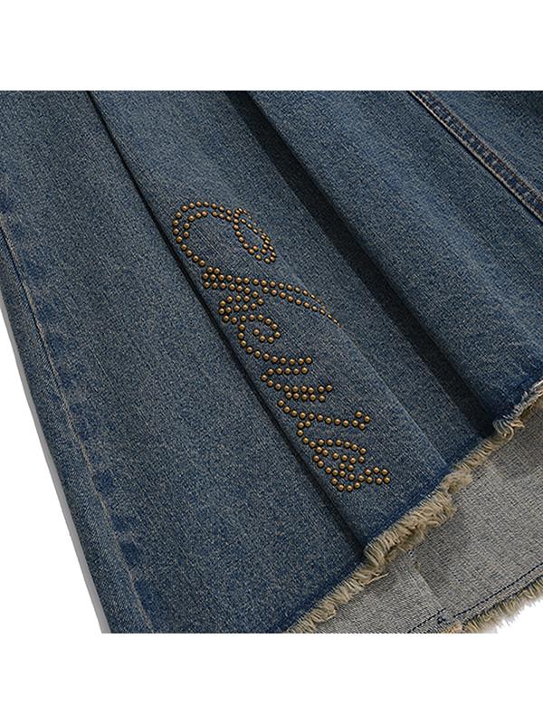 Kirsh Hotfix Trumpet Denim Skirt [Blue]