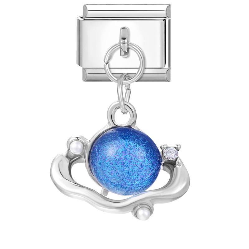 Zircon Colorful Crystal Butterfly Heart Flower Pendant Italian Charm Link Fit 9mm Bracelet Stainless Steel Women DIY Making Gift
