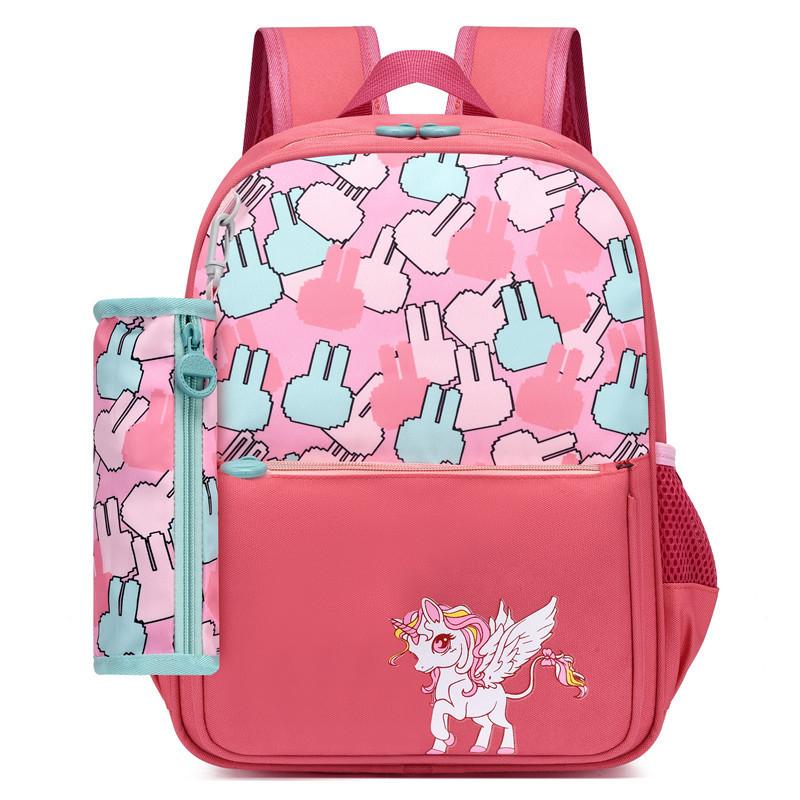 Fashionable Large Capacity Canvas Cartoon Backpack For Elementary School Kids Unisex