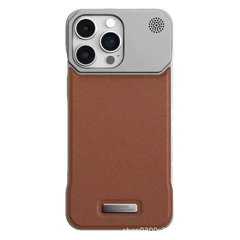 Creative Drop-Proof Leather Magnetic Lens Frame Phone Case for iPhone 17