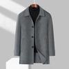 Herbst und Winter Neu Doppelseitiger Wollmantel Herren Mittel und Lang Revers Business Casual Mittelalterlicher Wollmantel Trenchcoat Herrenmantel