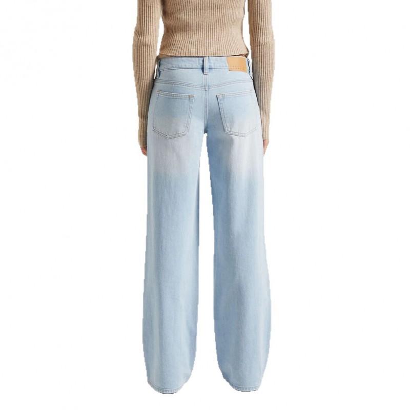 Washed Distressed Slim Fit Jeans Women Low Rise Straight Leg Wide Denim Pants