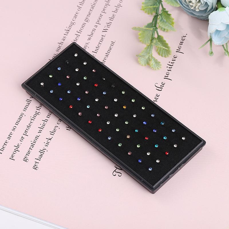 60 Stück Mode L-Form Strass Kristall Edelstahl Nasenpiercing Ohrknochen Damen Hypoallergen Körper Schmuck Piercing