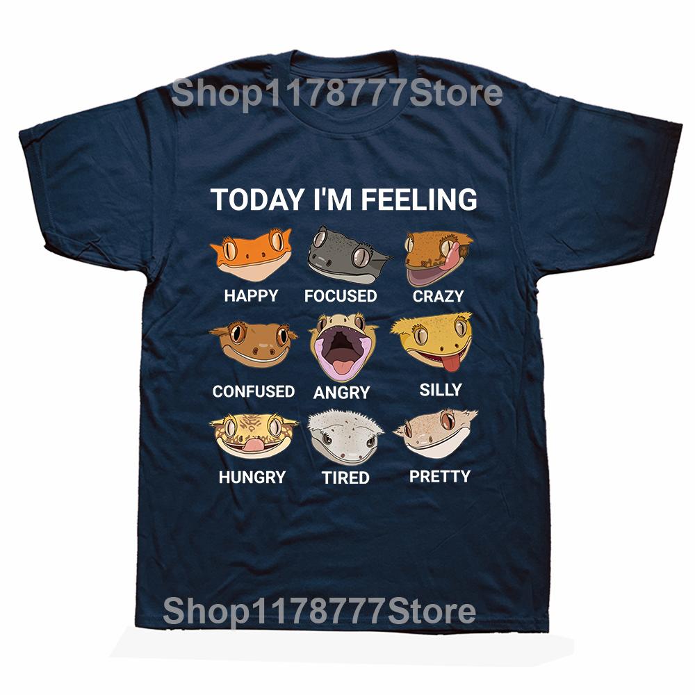 Today Im Feeling Crested Gecko Lover Creative TShirt for Men Round Neck 100 Cotton T Shirt Hip Hop Gifts Streetwear