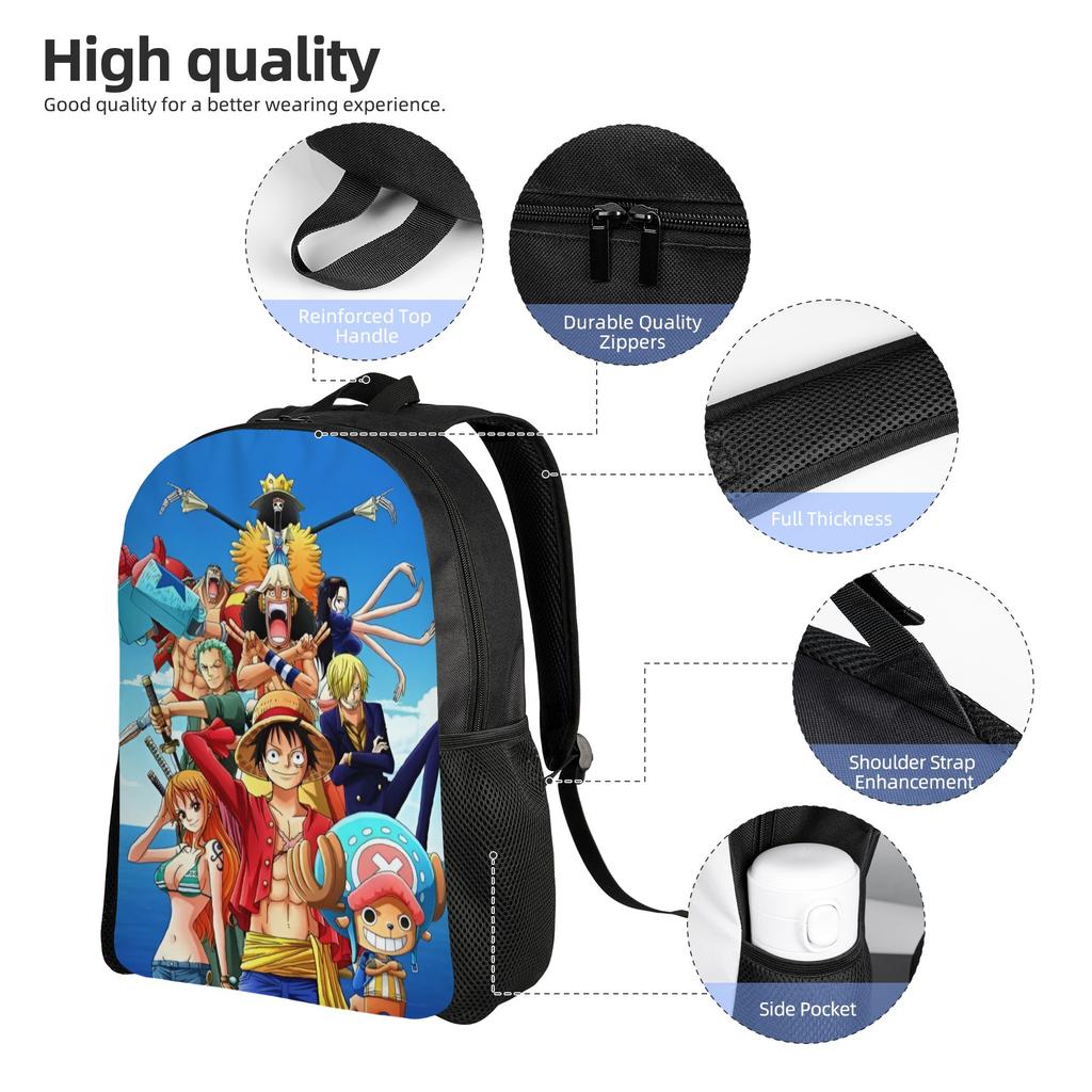 One Pieces Travel Backpack Women Men School Computer Bookbag Manga College Student Daypack Bags