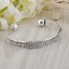 Adjustable Gold/Silver Plated Cuff Bangle Bracelet Zirconia Crystal Stone Jewelry For Women