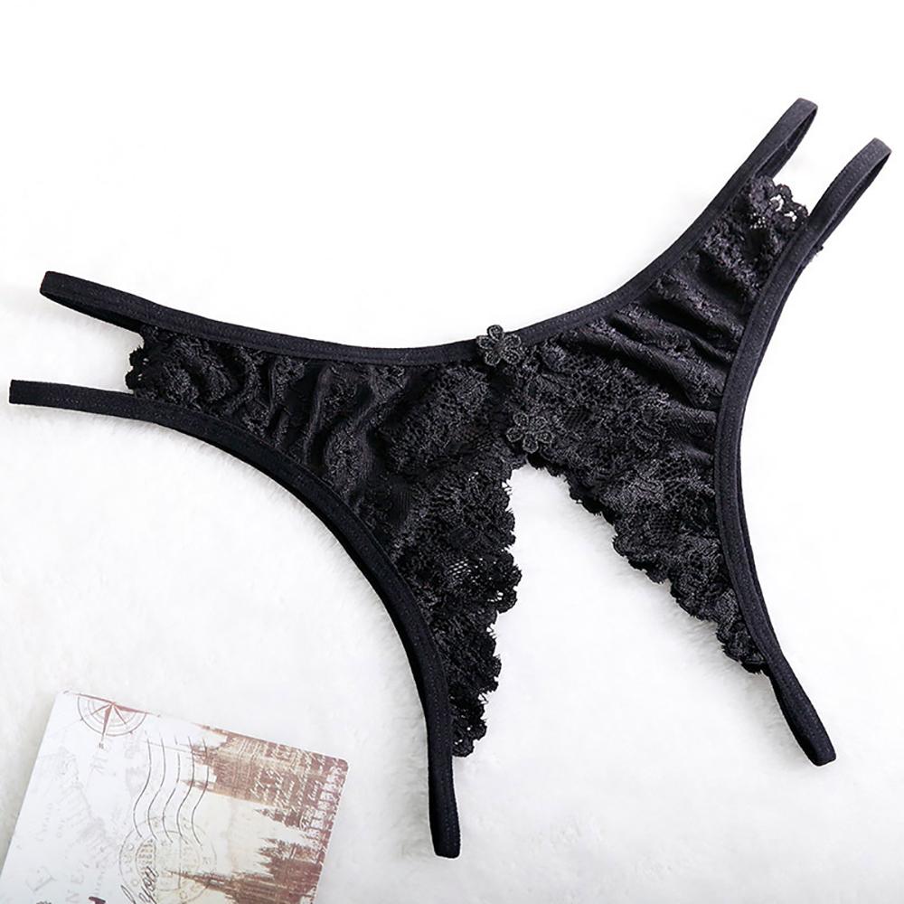 Women See Through Lace Panties Open Crotch Quick Wear Design Sensual Lingerie Intimate Underwear For Night Private Occasions