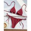 Dot Polka Tie Side Women Bikini Set Sexy Split Triangle Swimsuit For Beach Spa Multi Colors