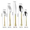 304 Stainless Steel Embossed Gold Cutlery Set