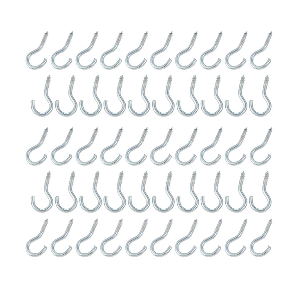 40/100Pcs Cup Screw Ceiling Hook 16mm-30mm Screw-in Metal Hanger Eye Bolt Picture Frame Plant Light Garage RV Outdoor/Indoor