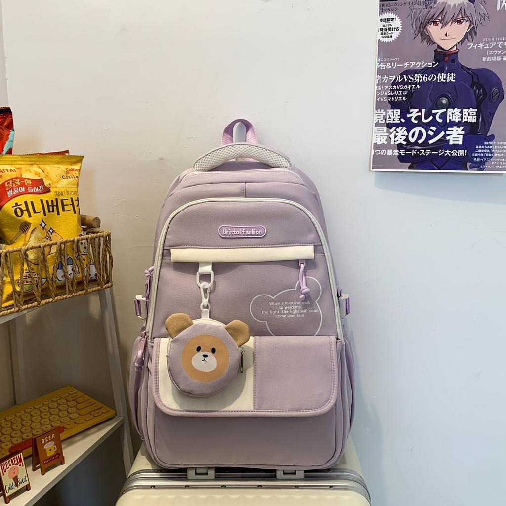 New junior high school student schoolbag large-capacity burden reduction simple boys and girls backpack multi-functional high-value backpack