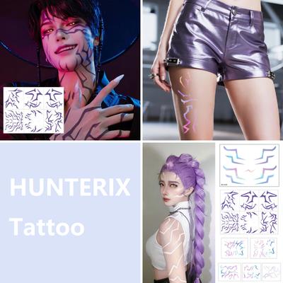 Kpop Demon HUNTERIX Naklejki Tatuaże Sajaa Boys Mroczny Cosplay Naklejki Tatuaże na Ciało Zestaw Prezenty na Przyjęcie Urodzinowe dla Dzieci Rekwizyty Cosplay