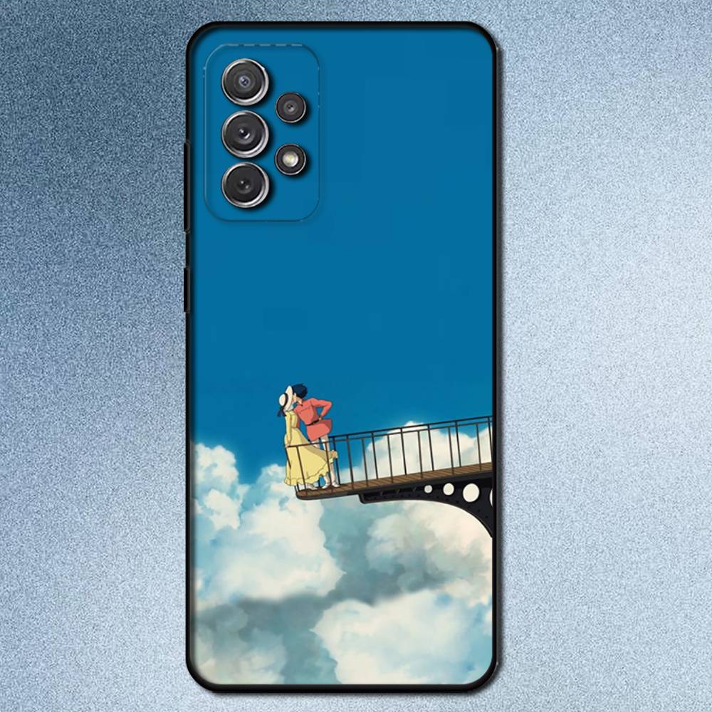 H-Howl M-Moving C-Castle Phone Case For Samsung S25,S24,S21,S22,S23,S30,Ultra,S20,Plus,Fe,Lite,Note,10,9,5G Black Cover