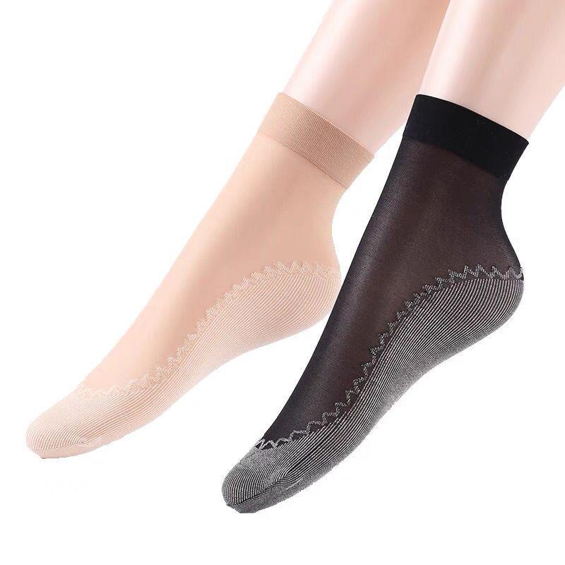 Women's Non-Slip Sheer Silk Socks - Thin, Wear-Resistant, Anti-Snagging Spring/Fall Stockings