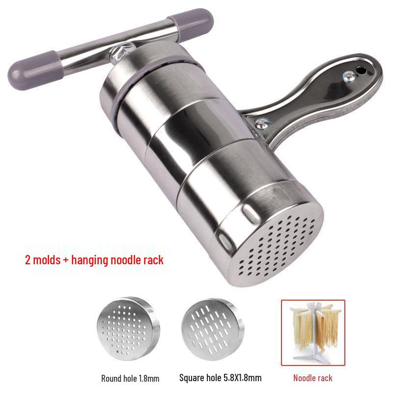 Stainless Steel Manual Noodle Maker with Plastic Dough Press