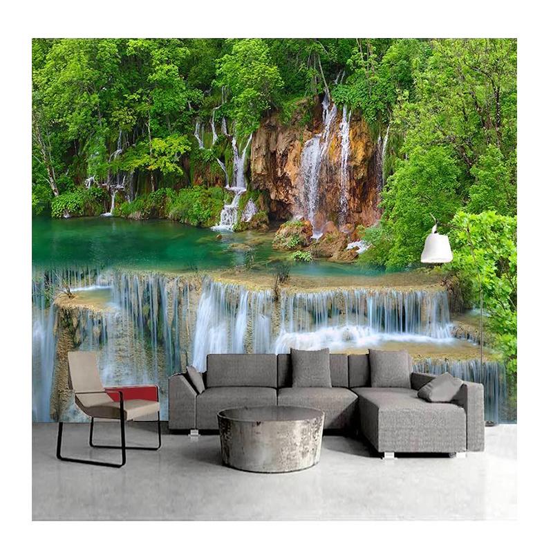 

Зеленый лес 3D обои водопад пейзаж настенная роспись обои для гостиной диван ТВ фон домашний декор 200 cm(W) x 140 cm(H)
