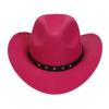 Western Cowboy Top Hat Spring And Autumn New Jazz Hat Big Brim Pentagram Belt Accessories Felt Hat Men And Women