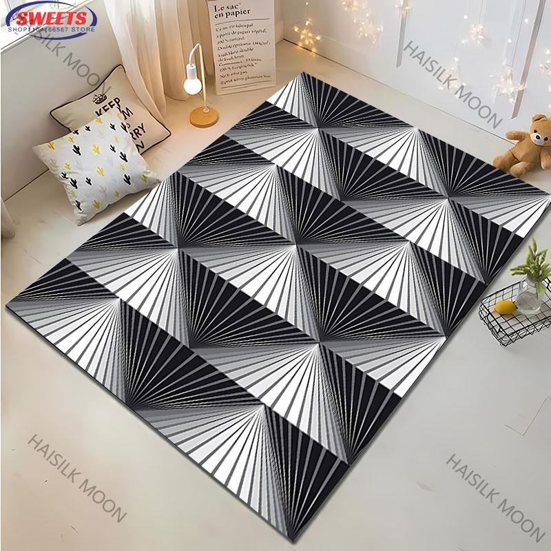 

Modern Silver Grey Cone Geometric Pattern Carpet Area Rugs for Bedroom Living Room Durable Non-Slip Mats Kids Rug Home Decor 40x60cm
