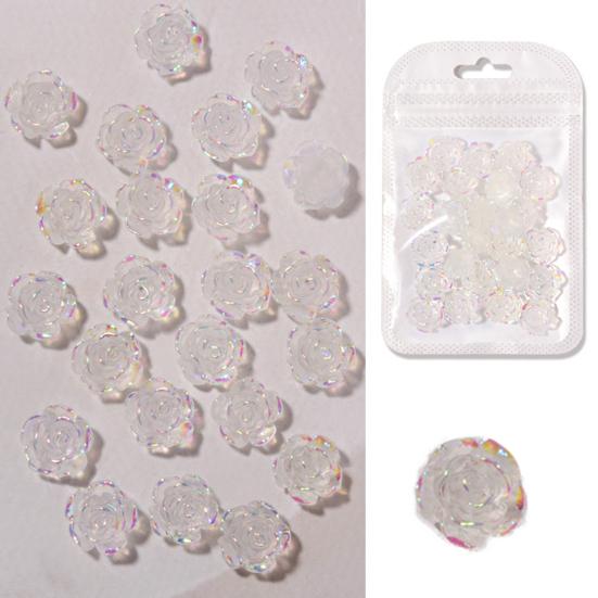 30Pcs Flower Nail Decor Glitter Stylish Nail Accessories Artificial Flower Nail Art Stud