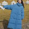 Warme Baumwolljacke für Herbst und Winter, Mittellange Überknie Daunen-Baumwolljacke, Koreanische Version Lockere und Dicke Kapuzen-Baumwolljacke, Lässige Baumwolljacke