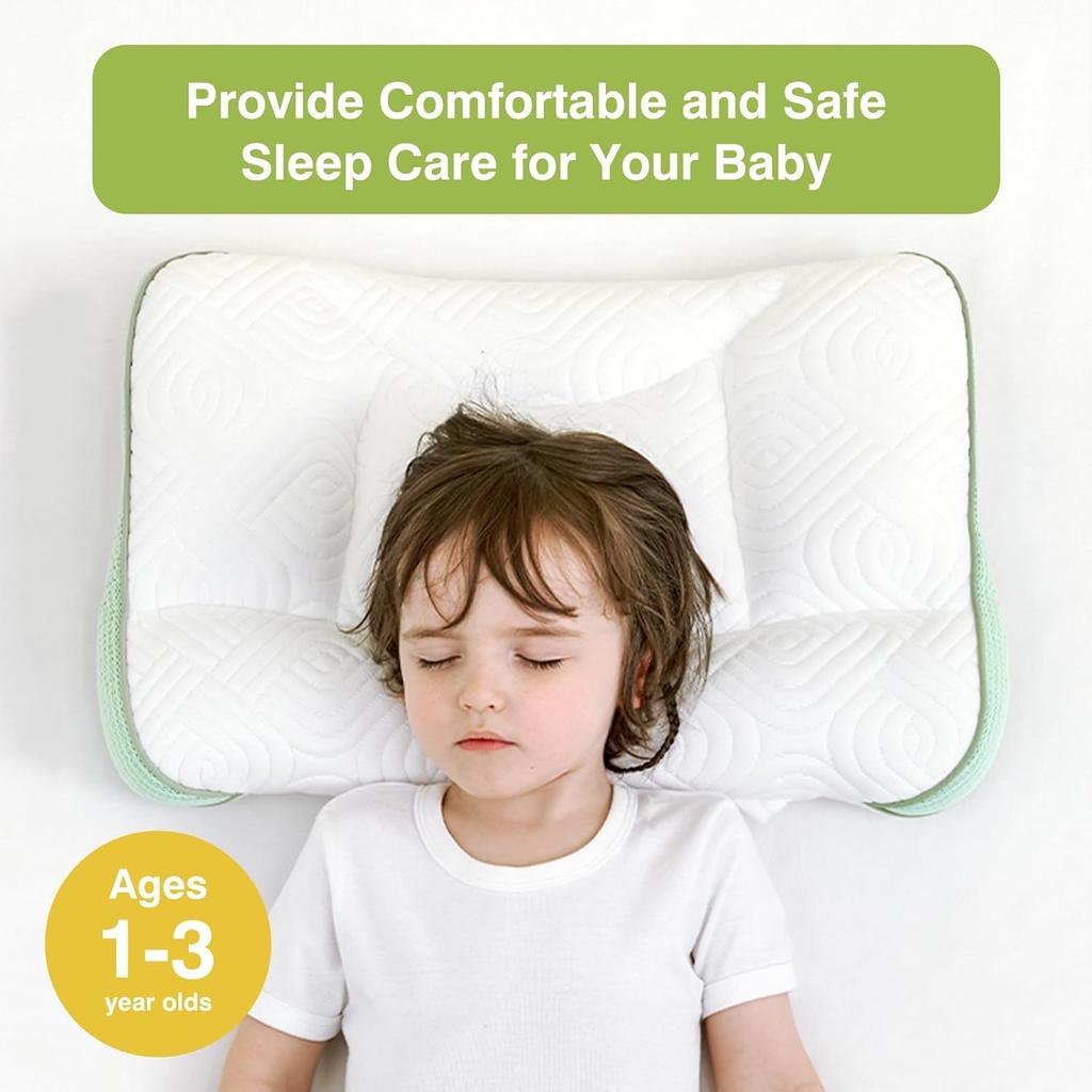 Toddler Pillow 2-6 Year Old,PP Cotton Kids Pillow for Sleeping,Partially Filled PE Hose,Supports Cervical Vertebrae,Kids Pillow for Side Sleeper,