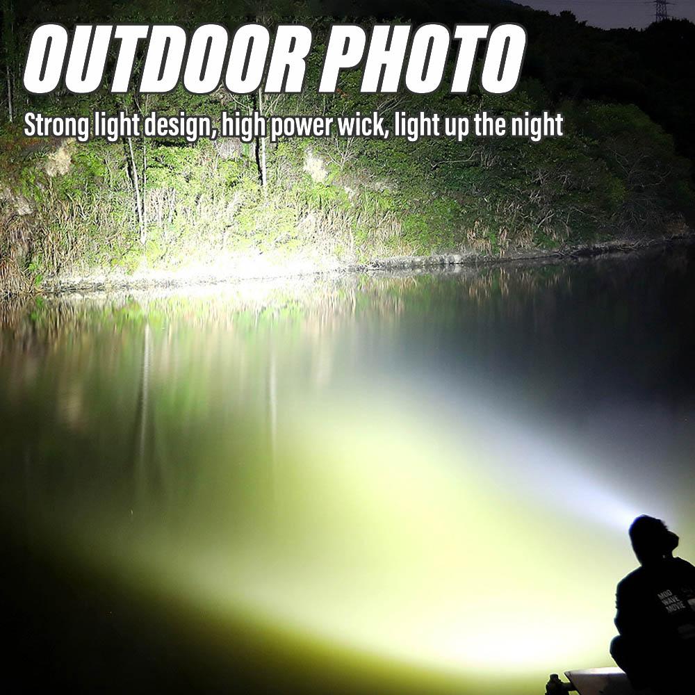 High Power LED Flashlight, Rechargeable Searchlight, Using P50 Lamp Core, with Side Light,Handheld
