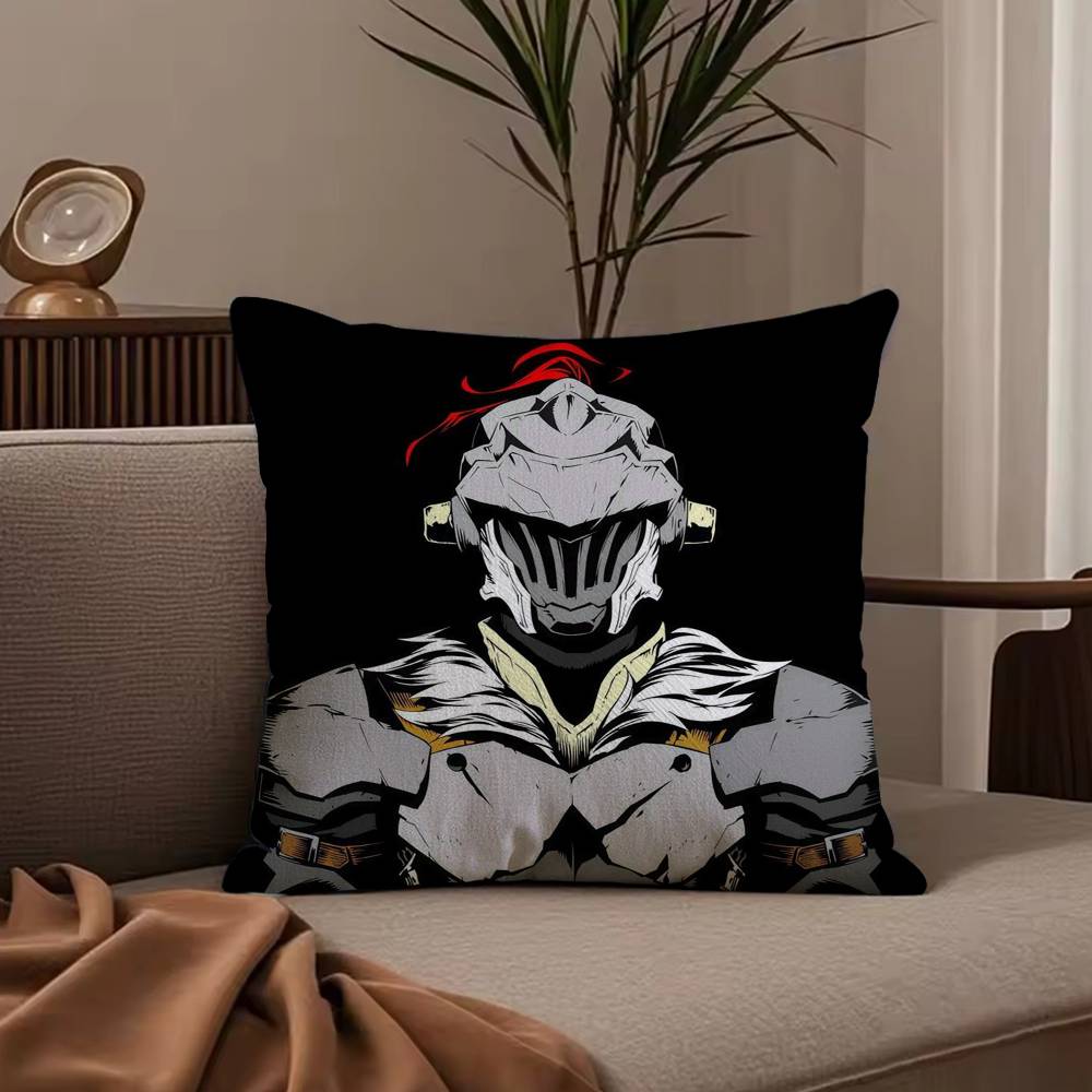 Anime G-Goblin S-Slayer Pillow Case Anti-dustmite Pillowcase Invisible zipper silky short plush Sofa cushion cover