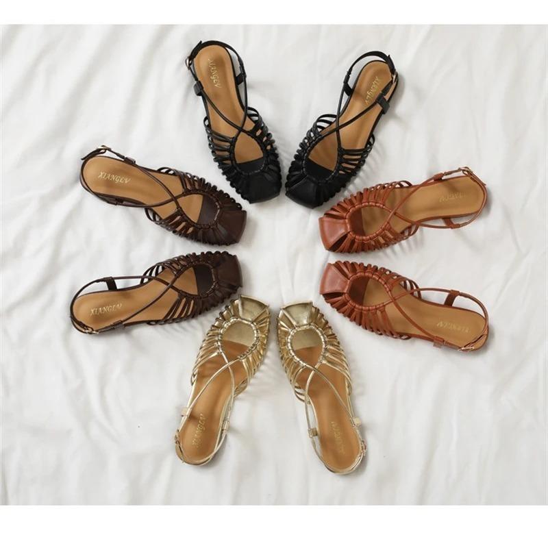 Damensandalen Sommer Schmaler Riemen Römische Schuhe Damen Freizeit Große Größen Marken Designer Bankett Strand Gladiator Sandalen Für Damen