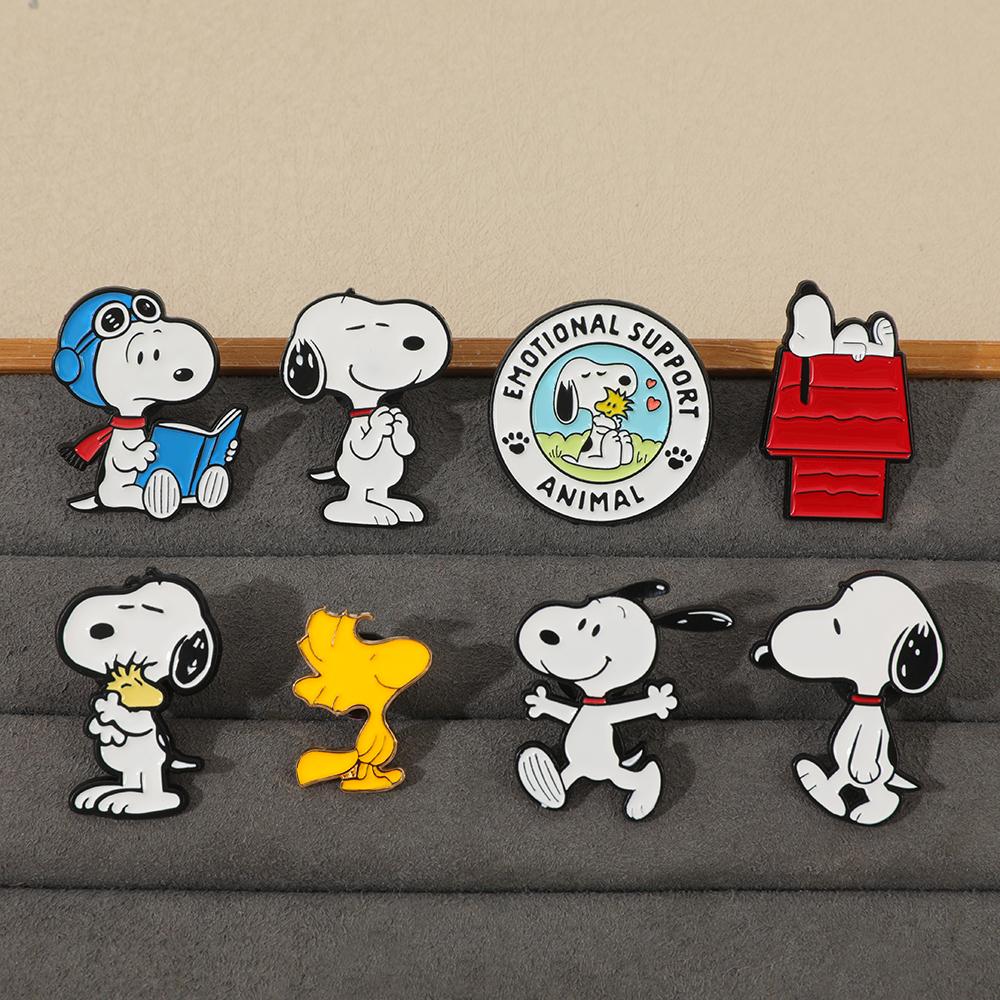 Cute Snoopy & Woodstock Enamel Brooch Pin Cartoon Lapel Badge for Backpack Denim Clothes Decor Ideal Gift for Kids