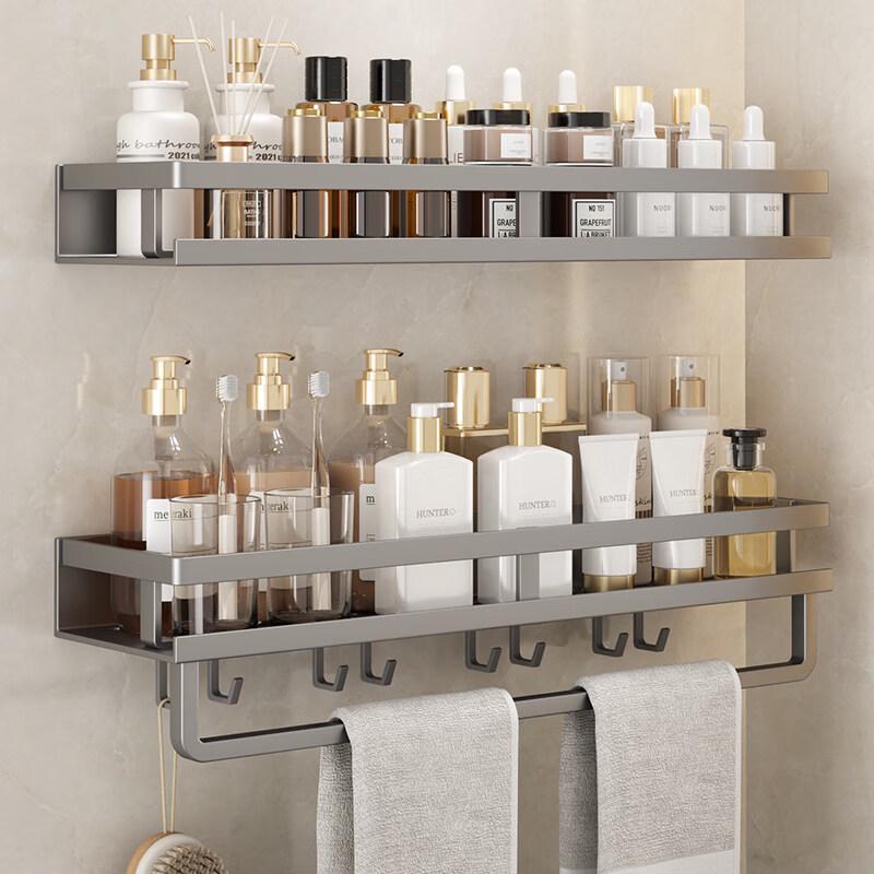 Handon Bathroom Shelf with Towel Bar & Hooks