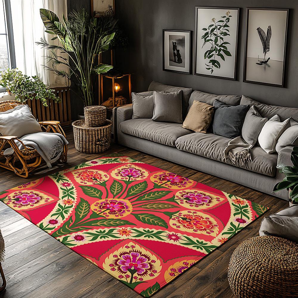 

Винтажный персидский ковер Богемный ковер Нескользящий коврик для пола Декор гостиной Домашний акцент Килим Стиль Коврик для входной двери 50x80cm20x31in