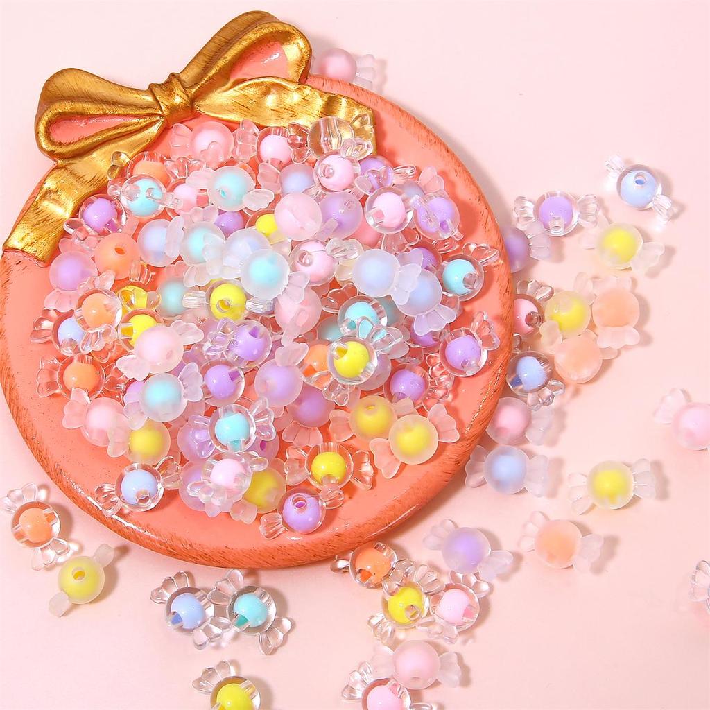 50Pcs 17*9mm Acrylic Candy Beads For Jewelry Making DIY Bracelet Earring Charm Decoration