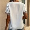 8 Color Women's V Neck Lacework Loose Top Short Sleeve Shirt Woman Blouses & Shirts