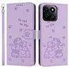 For Honor X7c 4G/Play 60 Plus 5G/200 Smart 5G/Play 9T Case with Strap Cats Imprint Leather Wallet Phone Cover