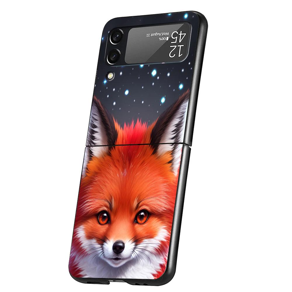 Animal Fox Phone Case For Samsung Galaxy Z Flip 7 6 5 4 3 5G Cover ZFlip7 ZFlip6 ZFlip4 ZFlip5 ZFlip3 Coque Fundas Galaxy Z Flip
