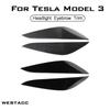 2Pcs Car Headlight Headlamp Front Lamp Eyebrow Sticker Eyelid Decoration Trim for Tesla Model 3 2016 -  Styling
