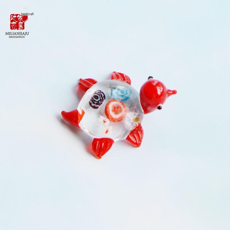 Handcrafted Glass Cartoon Animal Ornaments - Crab & Turtle Decor