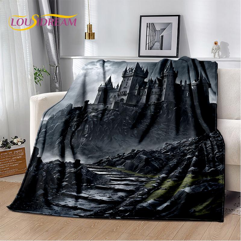 Fairyland Fairy Tale Castle Mysterious Gothic Dream Cartoon Soft Blanket,Soft Throw Blanket for Home Bedroom Bed Sofa Child Gift