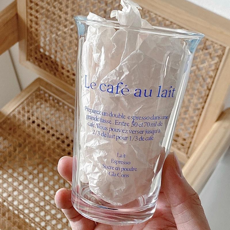 350ML Coffee Cup Clear Heat Resistant Glass Mug Water Cup Perfect Glass for Tea Heat-resistant Drink Cup Ideal Gift for Friends 300-350ml синий
