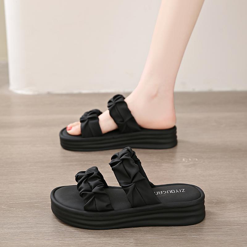 

CRLAYDK Женские летние сандалии для ходьбы на платформе, ремешок, повседневные, с открытым носком, удобные шлепанцы, уличные, пляжные, женские складные слайды 40