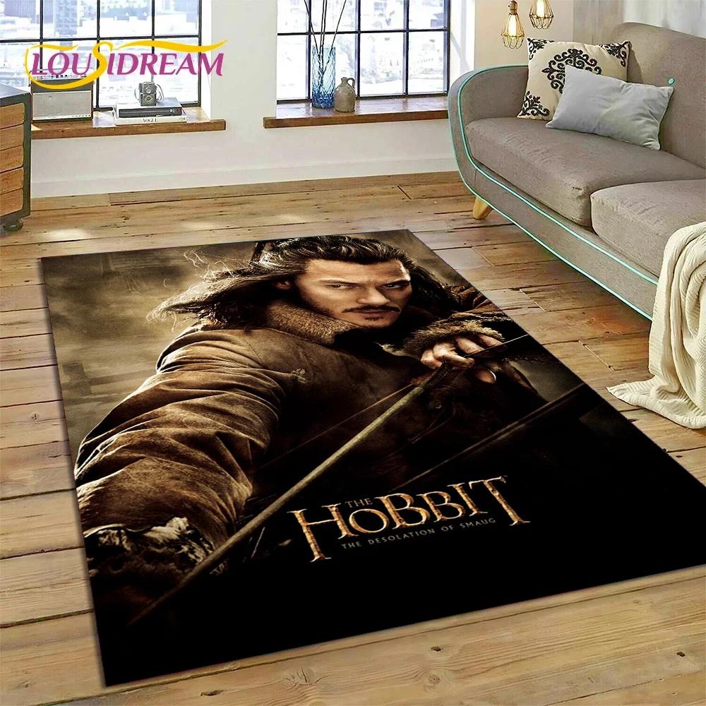 3D L-Lord of The Rings H-Hobbit Movie HD Rug Carpet for Living Room Bedroom Home Decor,Non-slip Decoration for Sofa Doormat Gift