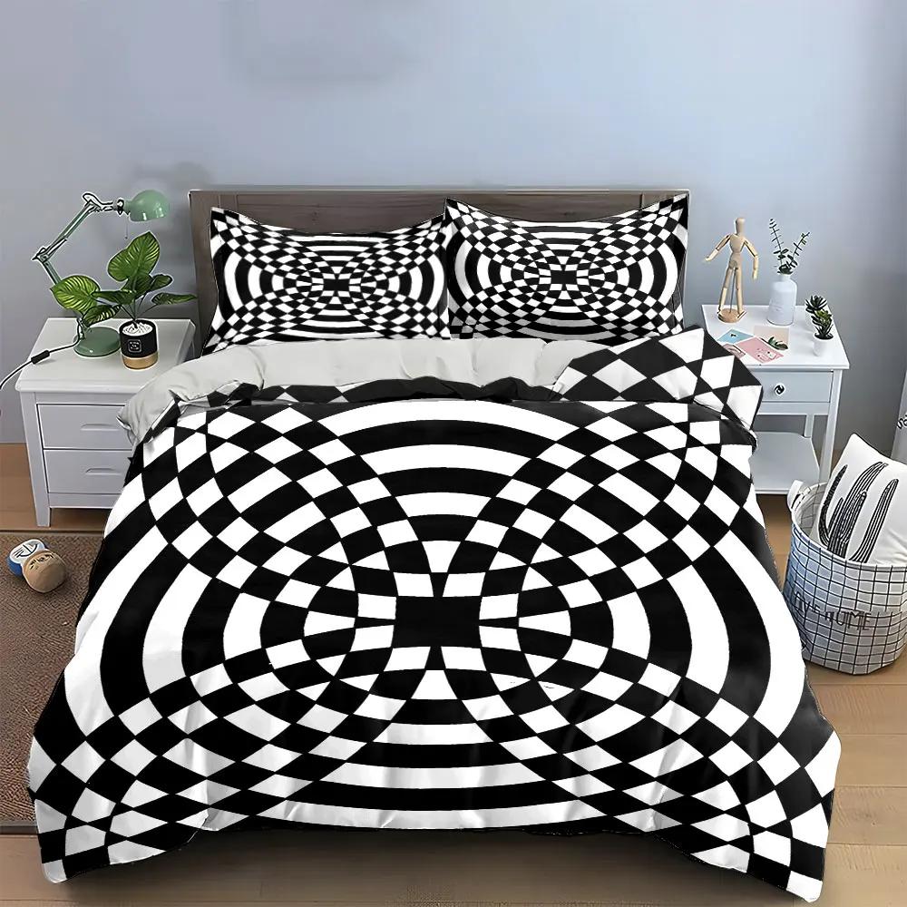 "Geometric Pattern Three-Piece Decor Set" Multiple sizes kid's and adults' bedroom Exquisite 3PC bedding set gift