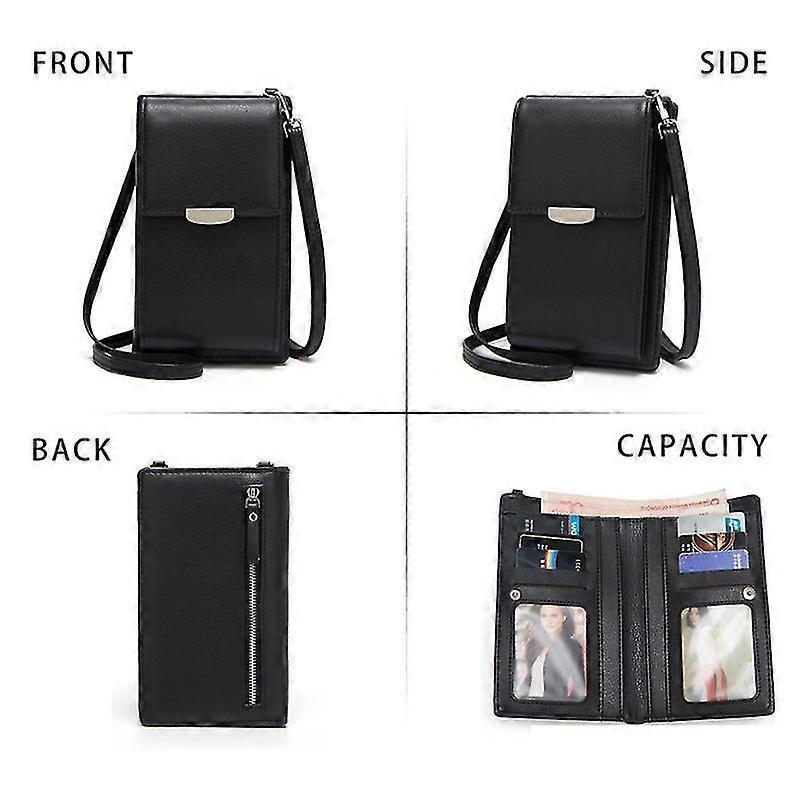 Women Shoulder Crossbody Bag Multifunction Pu Large Capacity For Mobile Phone Cards